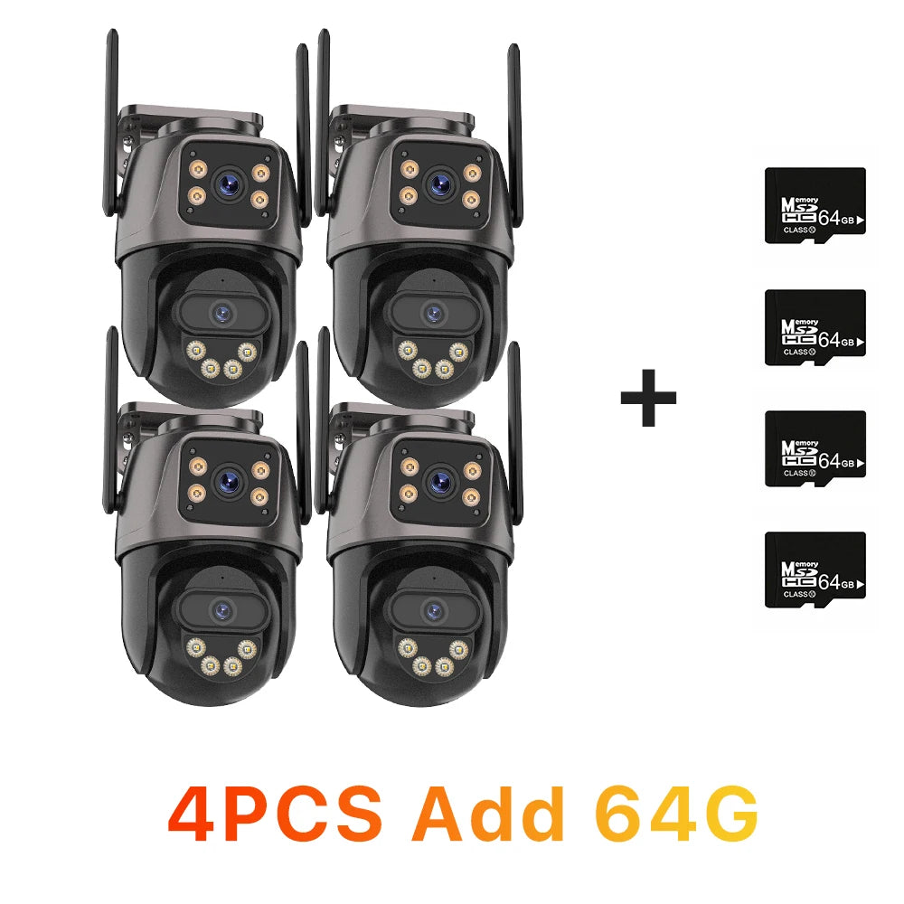 WONSDAR 4/3/2 PCS Option IP WIFI Camera Dual Lens Dual Screen Outdoor Camera Motion Security Protection CCTV Surveillance iCSee