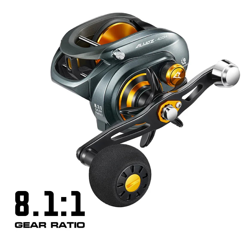 Piscifun Alijoz Alinox 400 Baitcaster Fishing Reels 17kg Max Drag 9 Bearings Aluminum Frame Freshwater Saltwater Fishing Reels