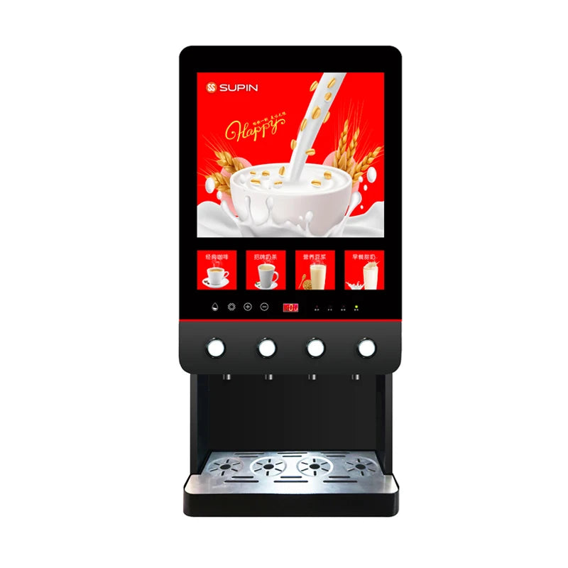 Commercial Milk Tea Vending Machine Four Flavors Instant Coffee Maker Fully Automatic Soy Milk Machine For Coffee Shop