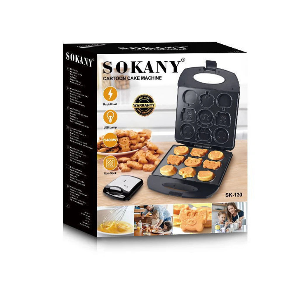 1400W Electric Cake Machine 220V Carton Bear Cute Cake Maker Non-stick Coating Kitchen Baking Maker For Kids Snacks Desserts