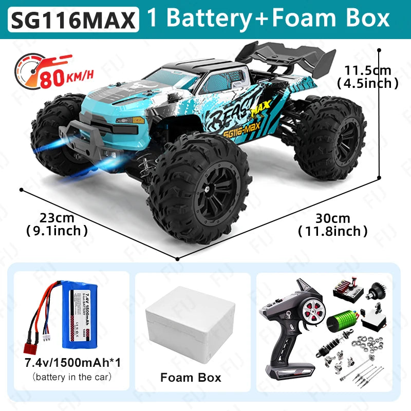 ZLL SG116 MAX RC Car 80KM/H High Speed Off-Road Drift Car Brushless 4WD Professional Racing Cars Remote Control Car for Adults