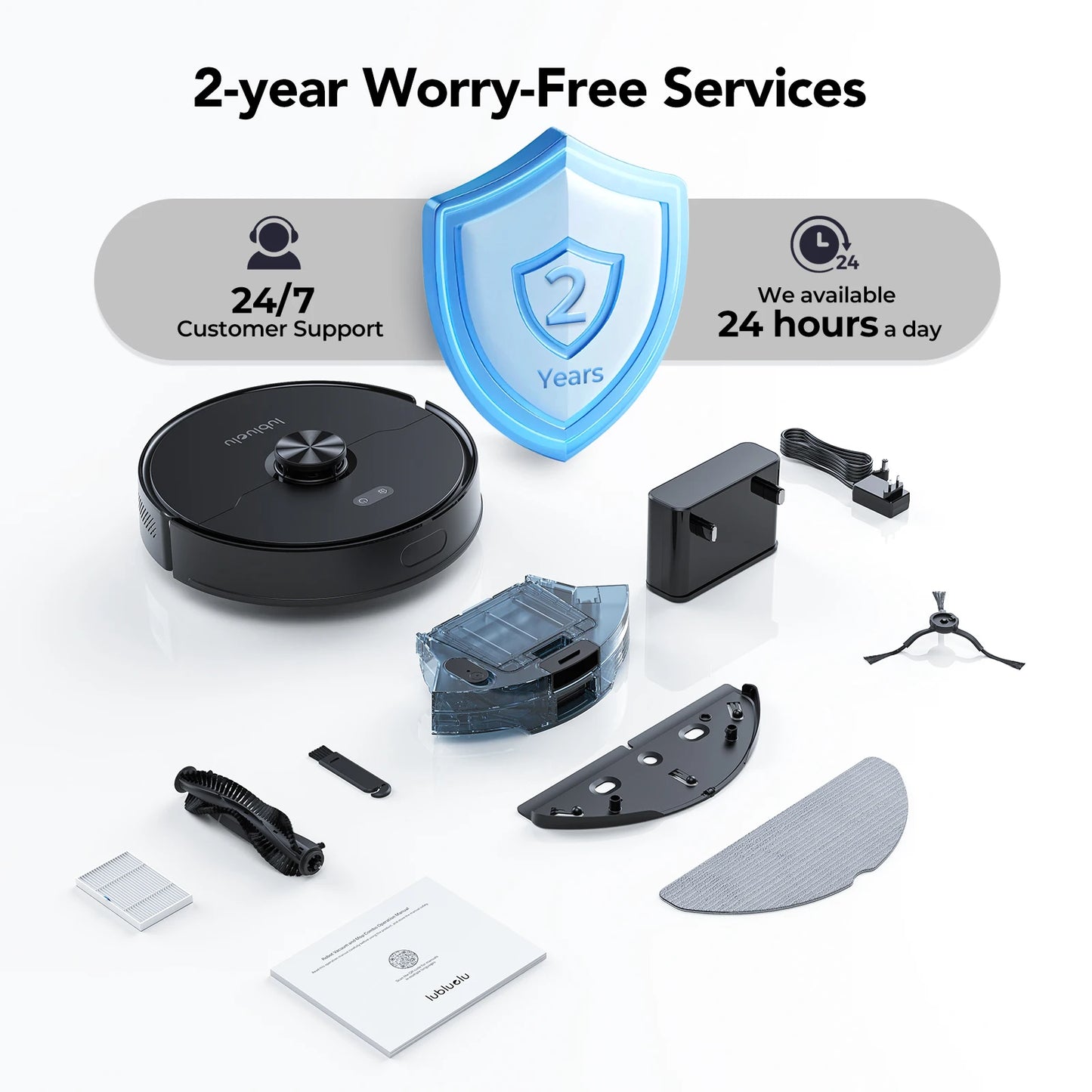 Lubluelu L15 Ultra 3-in-1 Robot Vacuum Mop Combo with LiDAR Navigation 5500Pa Suction Auto-Charging Smart APP 24 No-go Zones