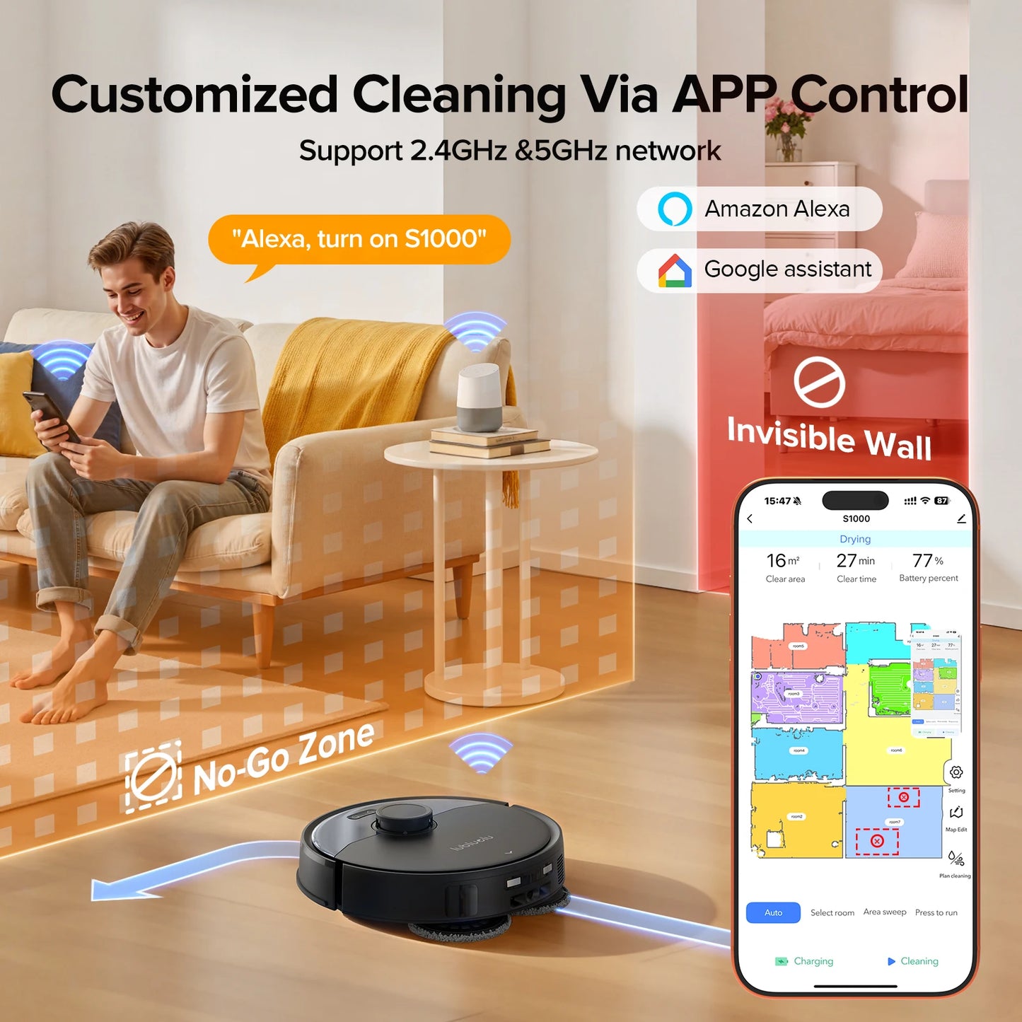 Lubluelu S1000 Robot Vacuum Mop with All-in-One Self-Clean Base - Auto Empty/Wash/Dry Mop Hands-Free 11000Pa 180min Runtime
