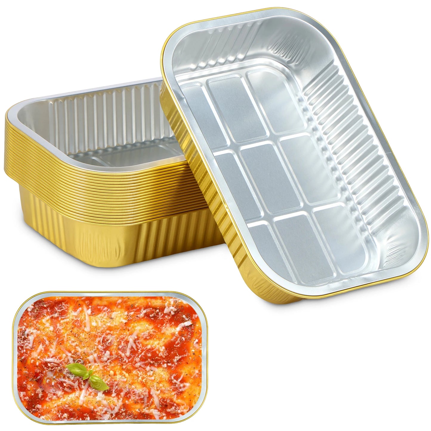 Aluminum Foil Pans Loaf Baking Trays Thickened Food Cooking Container BBQ Tray Non-Stick Cake Packing Boxes Kitchen Baking Tool