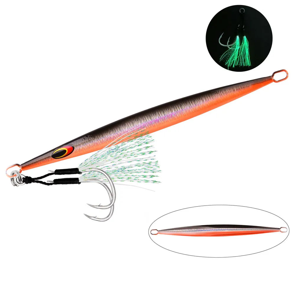 1PC 80g 100g 150g 200g Saltwater Metal Jigs Deep Sea Fishing Lure Vertical Speed Jigs