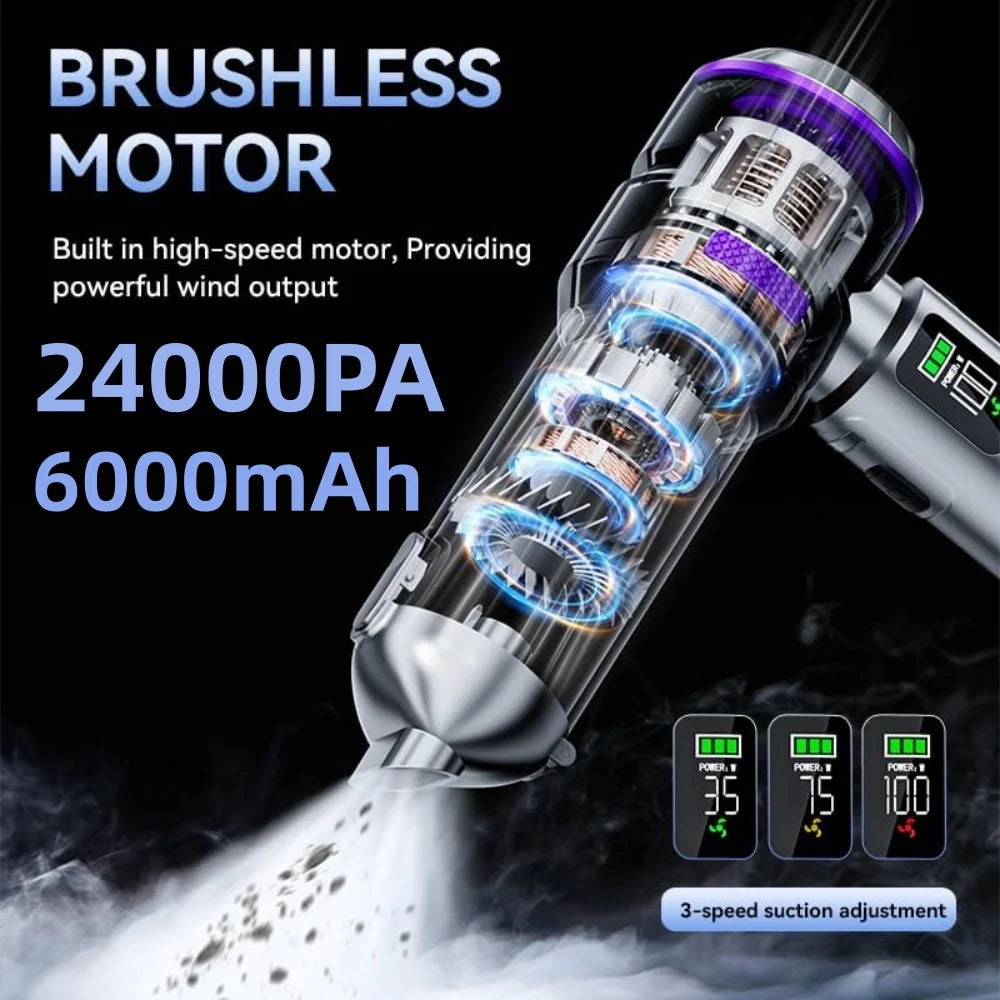 Car Vacuum Cleaner High Power Portable Handheld Wireless Brushless Motor Cleaning Machine Powerful Air Duster for Home Appliance