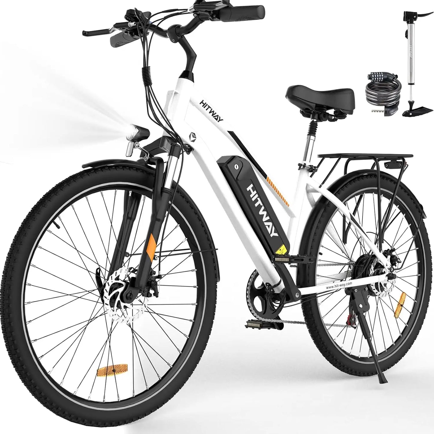 HITWAY Electric bike, 28 electric bikes, city e-bike with removable battery 36V 13Ah, motor 250W, 7 speeds