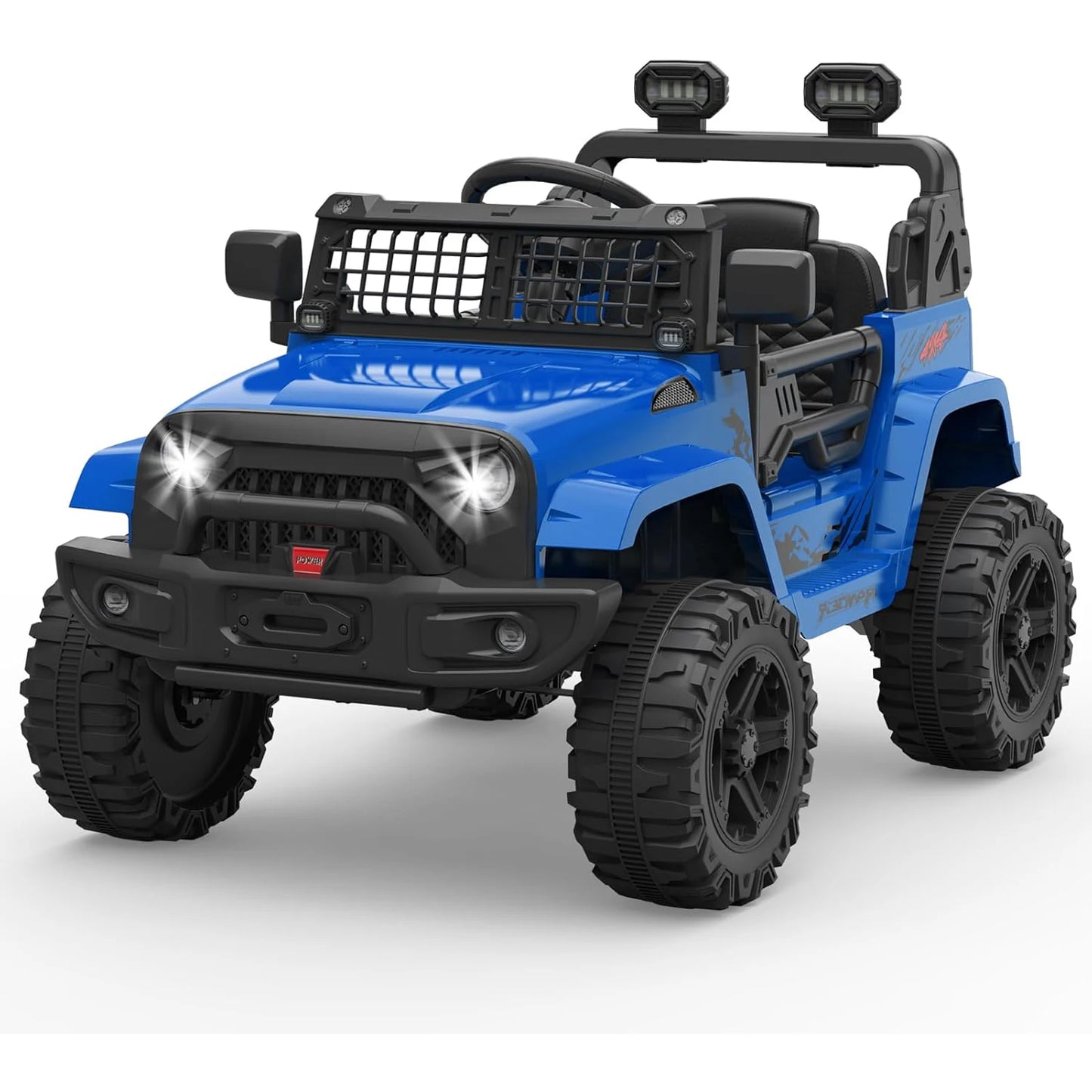 Electric Car Kid 12V Children's Ride On Off-Road Car Toys with Suspension Spring/LED Lights/Bluetooth/2 Speeds for 3 to 8 Years