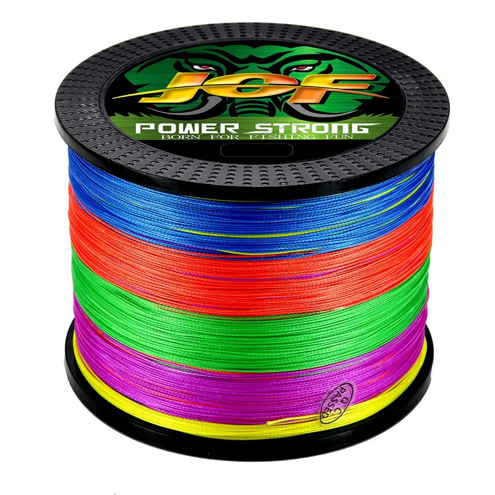 JOF 12 Strands Fishing Line 500M 100 300 1000M Braided PE Strong Wire Multifilament Durable Sea Saltwater Japan Wire