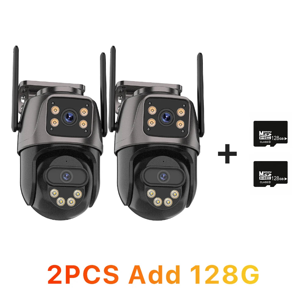 WONSDAR 4/3/2 PCS Option IP WIFI Camera Dual Lens Dual Screen Outdoor Camera Motion Security Protection CCTV Surveillance iCSee