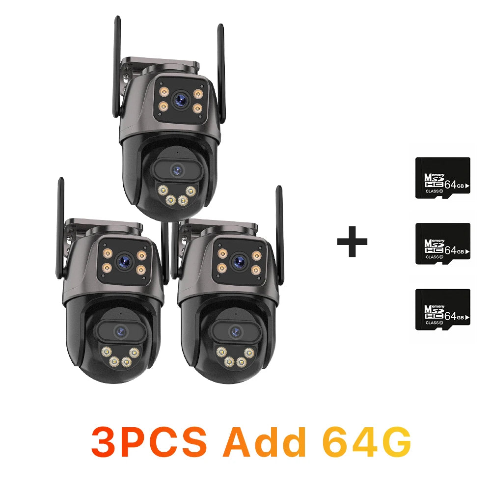 WONSDAR 4/3/2 PCS Option IP WIFI Camera Dual Lens Dual Screen Outdoor Camera Motion Security Protection CCTV Surveillance iCSee