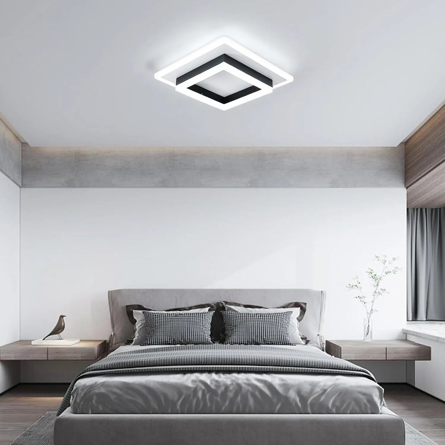 Square Acrylic  Ceiling Light Modern LED Ceiling Lamp,White 6500K LED Ceiling Lights for Bedroom Office Kitchen Living Room