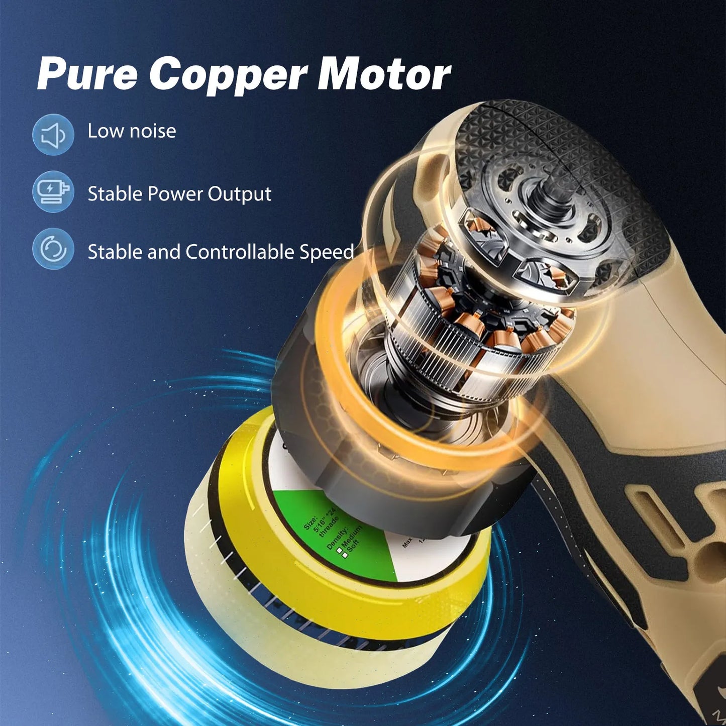 TKKEACE Cordless Mini Car Polisher 110-240V 12V Micro Cordless Scratches Killer DA/RO Car Polisher 11 Speed 1/2/3inch 30 Pads