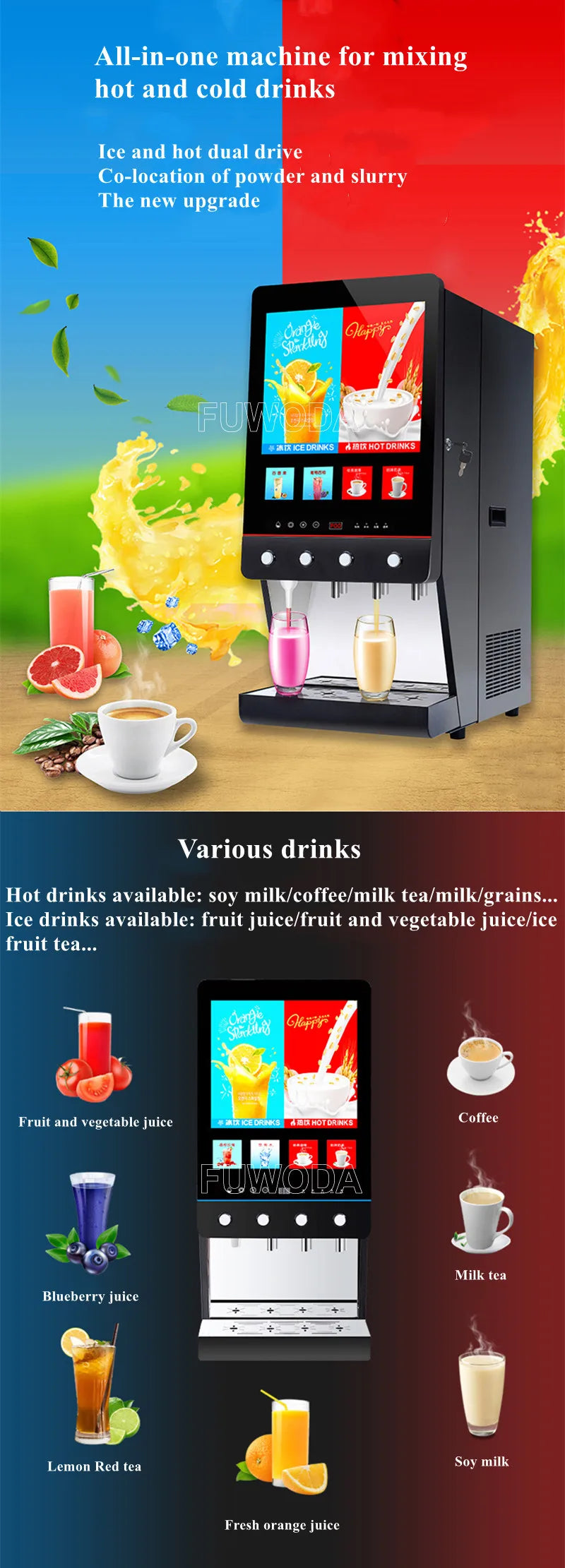 110V/220V Household Small Automatic Instant Coffee Machine Milk Tea Coffee Machine Commercial Hot And Cold Beverage Machine