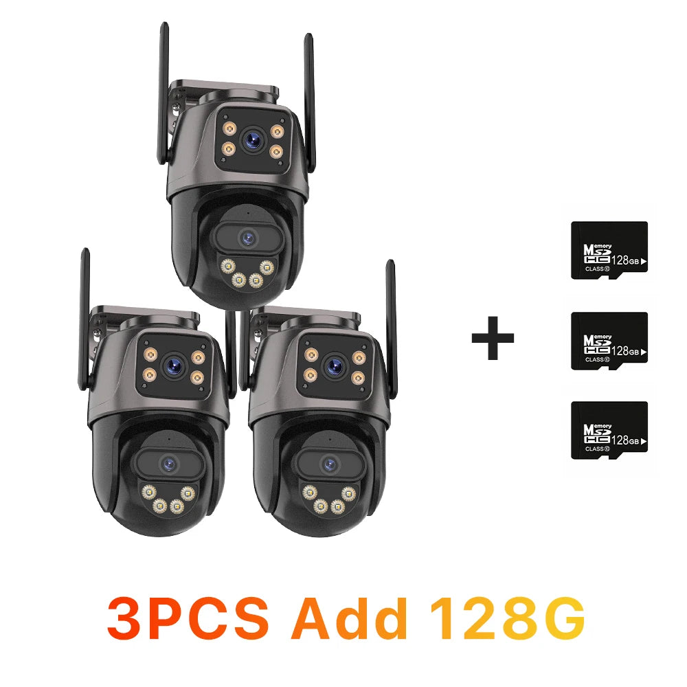 WONSDAR 4/3/2 PCS Option IP WIFI Camera Dual Lens Dual Screen Outdoor Camera Motion Security Protection CCTV Surveillance iCSee
