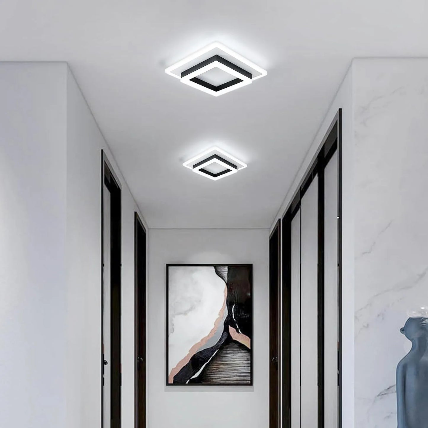 Square Acrylic  Ceiling Light Modern LED Ceiling Lamp,White 6500K LED Ceiling Lights for Bedroom Office Kitchen Living Room
