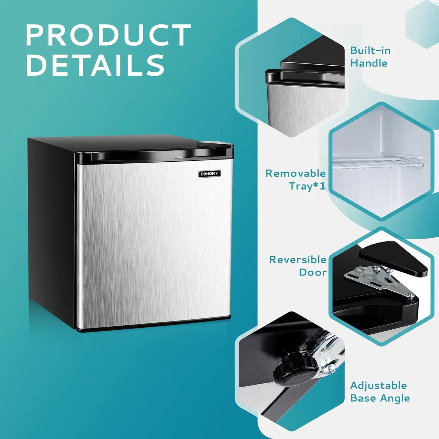 46L Mini refrigerator  & Reversible Door Energy Saving Bedroom/office