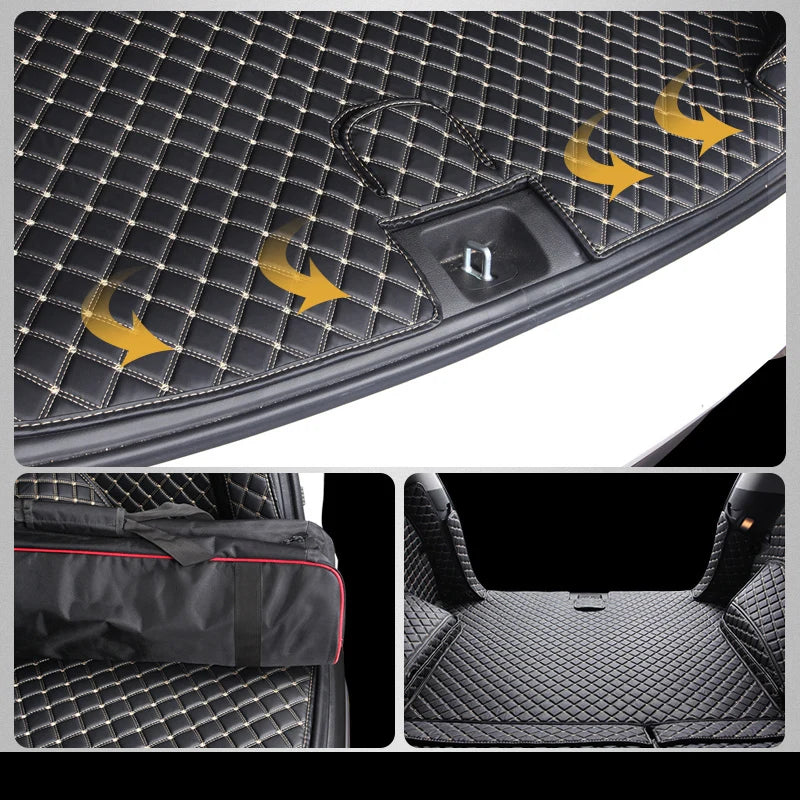 leather car trunk mat for hyundai tucson    2019 2020 suv cargo liner accessories interior boot