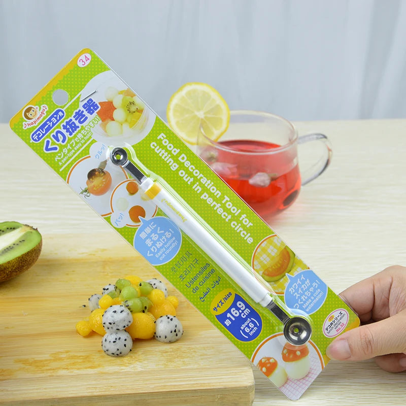 Mini Apple Ball Digger Melon Spoon Ice Cream Dig Scoop Stainless Steel Double-end Cooking Tool Kitchen DIY Accessories Gadgets