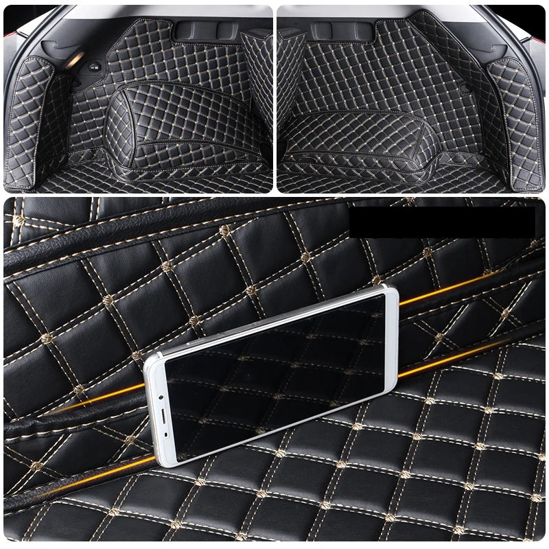 leather car trunk mat for hyundai tucson    2019 2020 suv cargo liner accessories interior boot