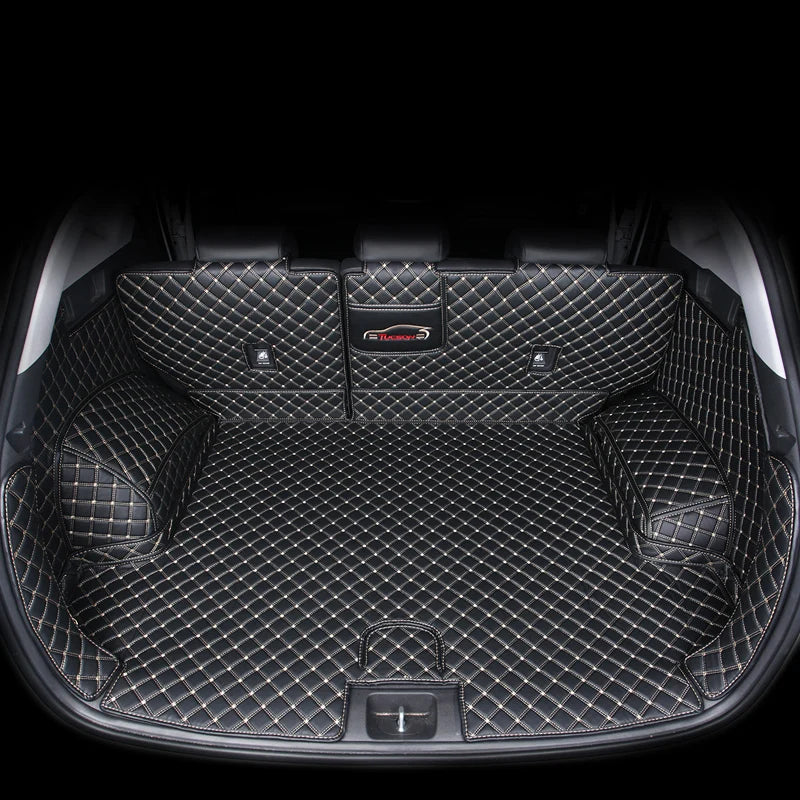 leather car trunk mat for hyundai tucson    2019 2020 suv cargo liner accessories interior boot
