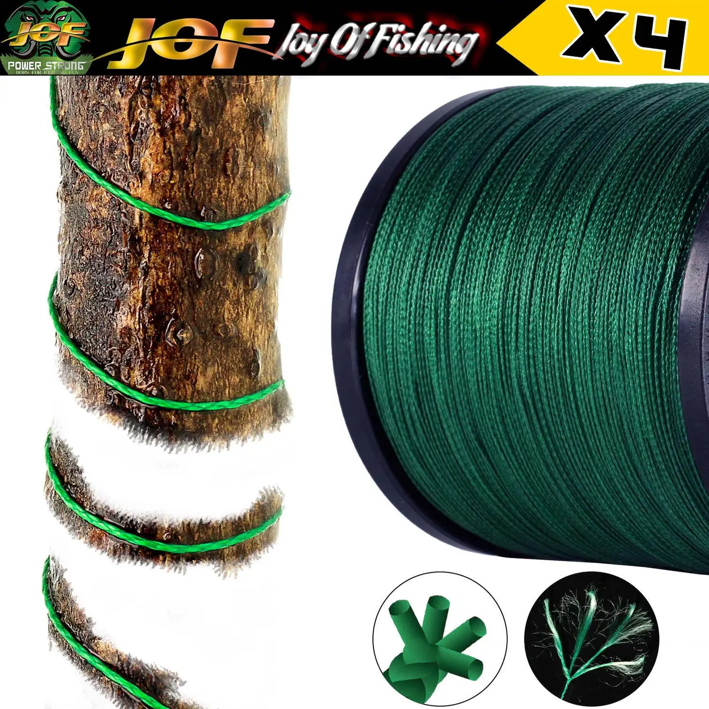 JOF 4 Braided x4 Strands 300M 100M Fly Fishing Line Multifilament Wire Pesca  10-85LB  Carp Sea Saltwater Weave Extreme Japan