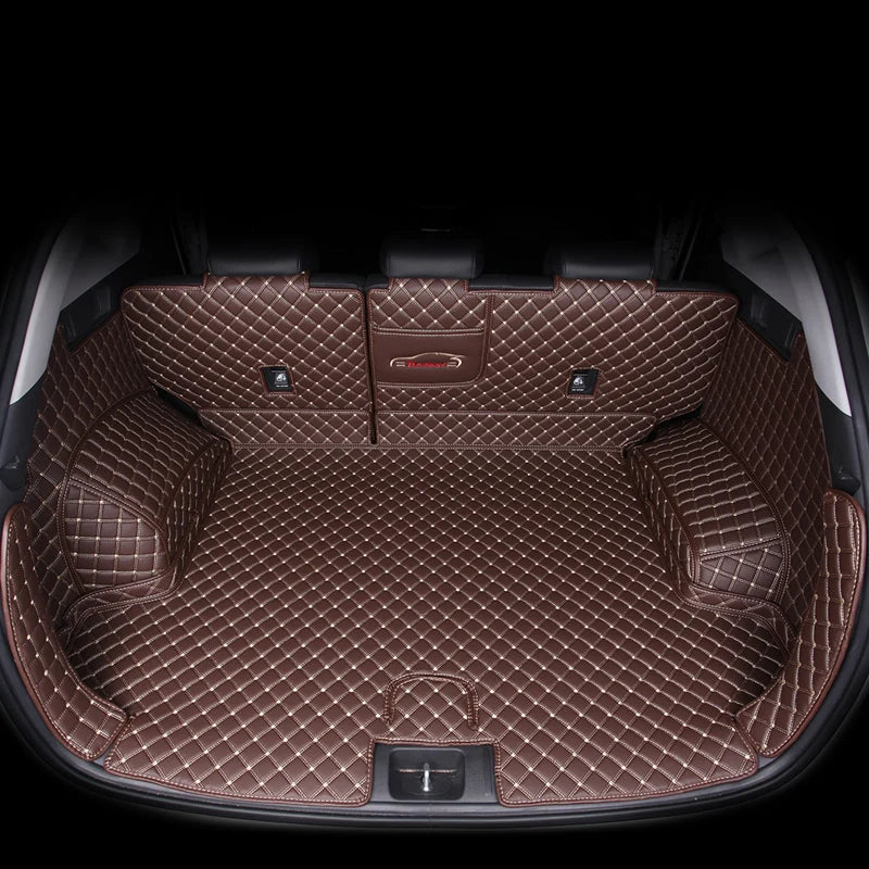 leather car trunk mat for hyundai tucson    2019 2020 suv cargo liner accessories interior boot