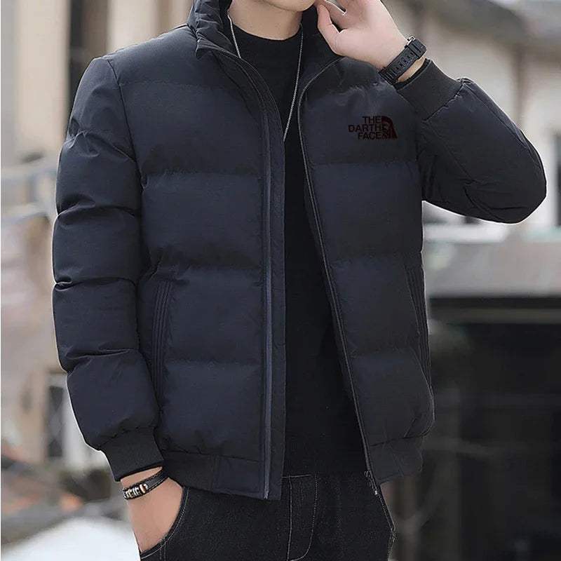 Mens Winter Jacket Cotton Coat Thick Warm Windproof Cold Weather Parka with Hood Outdoor Thermal Insulated Clothing for Snow