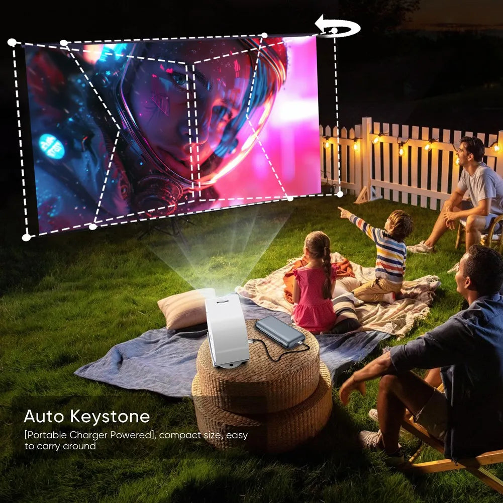 B53CC TYPE C 4K 400ANSI Mini Projector with WIFI and Bluetooth,BT5.2 4K Movie Video Projector with 270° Rotatable EU PLUG