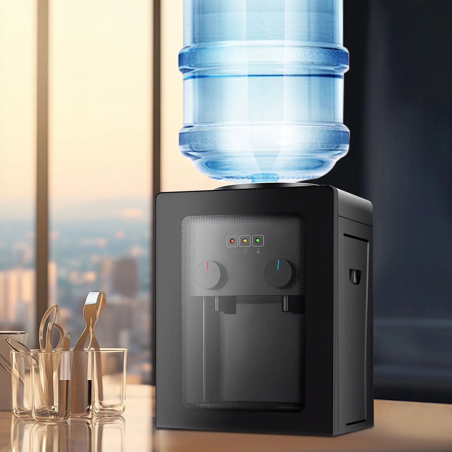 Desktop Water Dispenser Hot and Cold Water Dispenser 550W Stainless Steel Liner Fast Heating All-Season Use Simple Operation