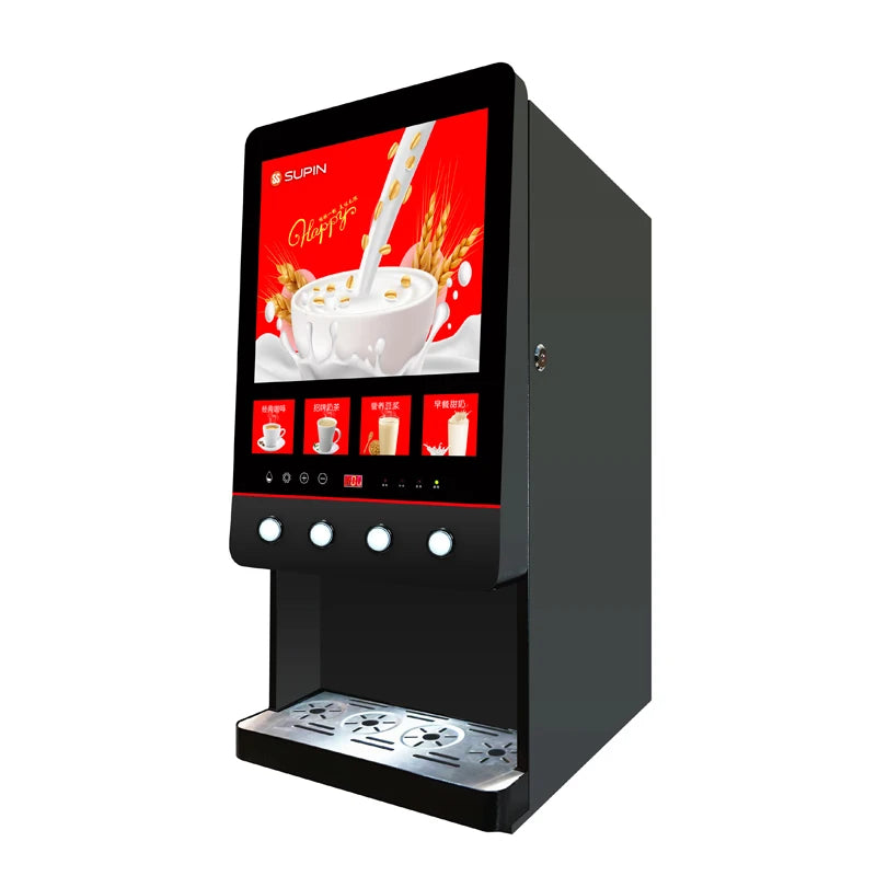 Commercial Milk Tea Vending Machine  Four Flavors Instant Coffee Maker Fully Automatic Soy Milk Machine For Coffee Shop