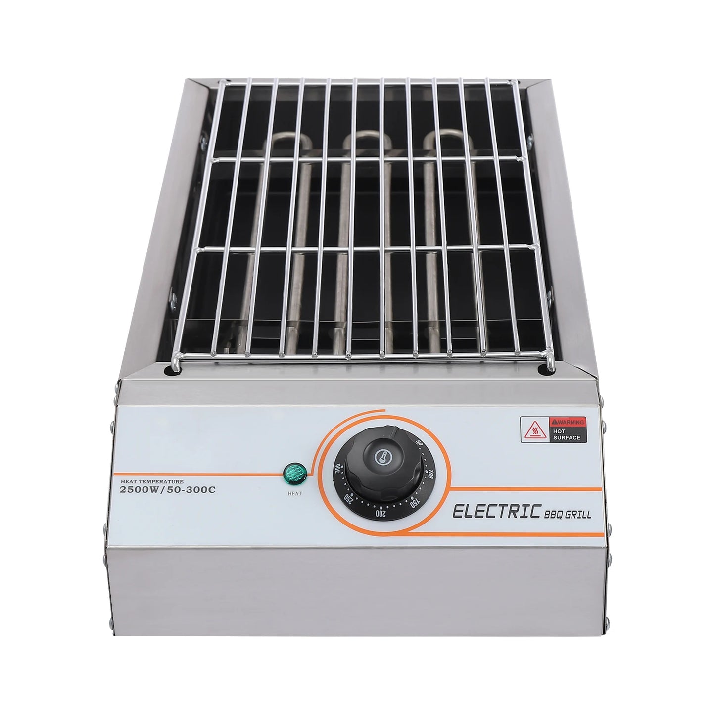 Professional 2500W Electric Tabletop Grill, Large Stainless Steel BBQ Griller with Adjustable Temp 122-572°F for Home, Party