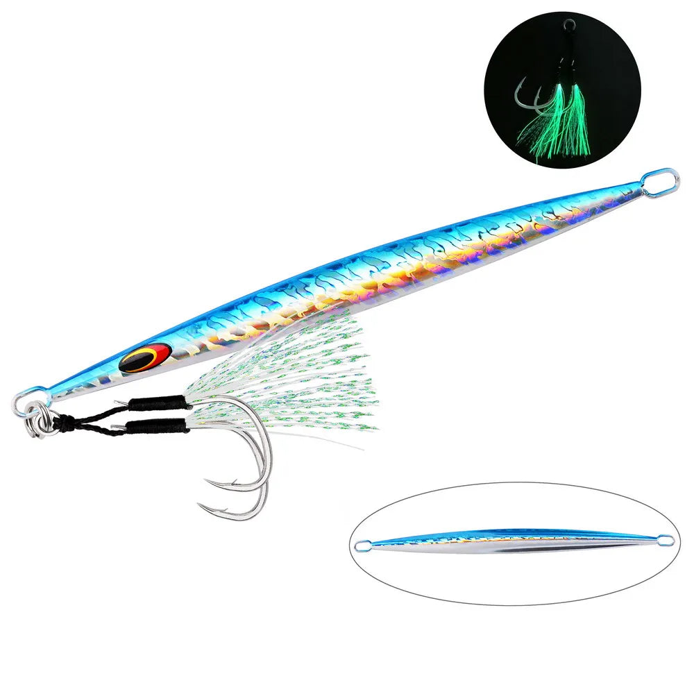 1PC 80g 100g 150g 200g Saltwater Metal Jigs Deep Sea Fishing Lure Vertical Speed Jigs