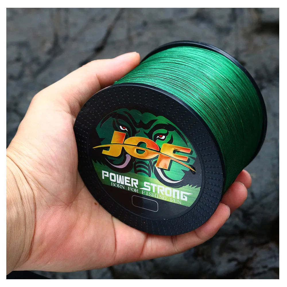 JOF 12 Strands Fishing Line 500M 100 300 1000M Braided PE Strong Wire Multifilament Durable Sea Saltwater Japan Wire
