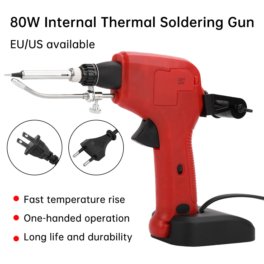 AC 110V 220V 80W Soldering Iron Gun 230-400C Adjustable Temperature Automatic Send Tin Gun Repair DIY Tool