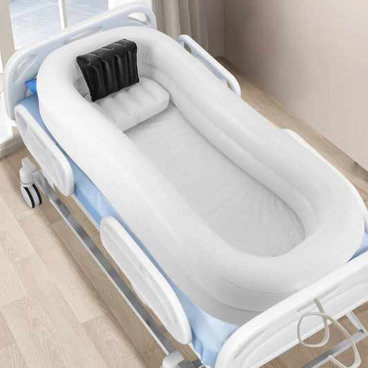 130W 10L Rectangle Portable Air Bathtubs for Adults Double-layer PVC Shower Bathtub with Electric Air Pump