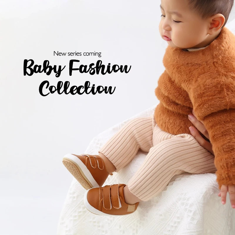 ‌New Arrival Baby Walking Shoes Soft Sole Anti-Slip First Walkers Non-Skid Breathable Infant Shoes with Hook & Loop 0-12M
