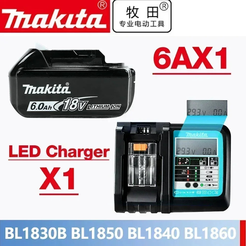 18V Makita Genuine Battery, LED Display Rechargeable Tool Battery for Makita LXT Series Power Tool Battery & Charger