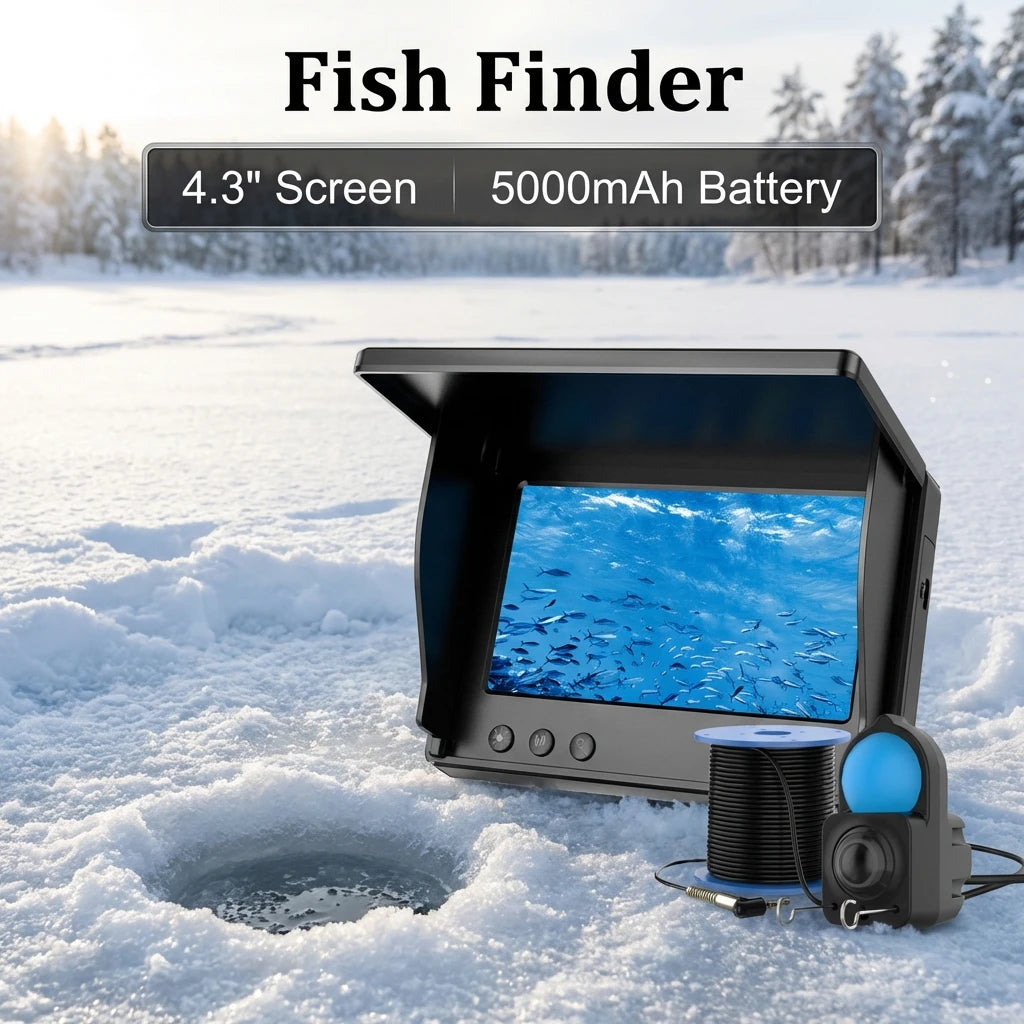 Underwater Fishing Camera,  Portable Fish Finder with 4.3" HD Monitor With Night Vision Lights for Lake Boat Ice Fishing