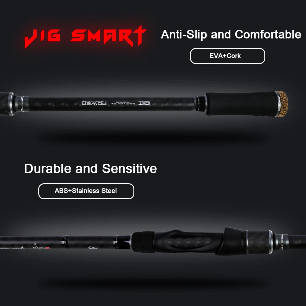 MIFINE JIG SMART SPIN Spinning Rod, Zander Fishing Rods, Lure Weight 4-18g/10-38g/20-70g, Saltwater Freshwater 2.44M/2.56M
