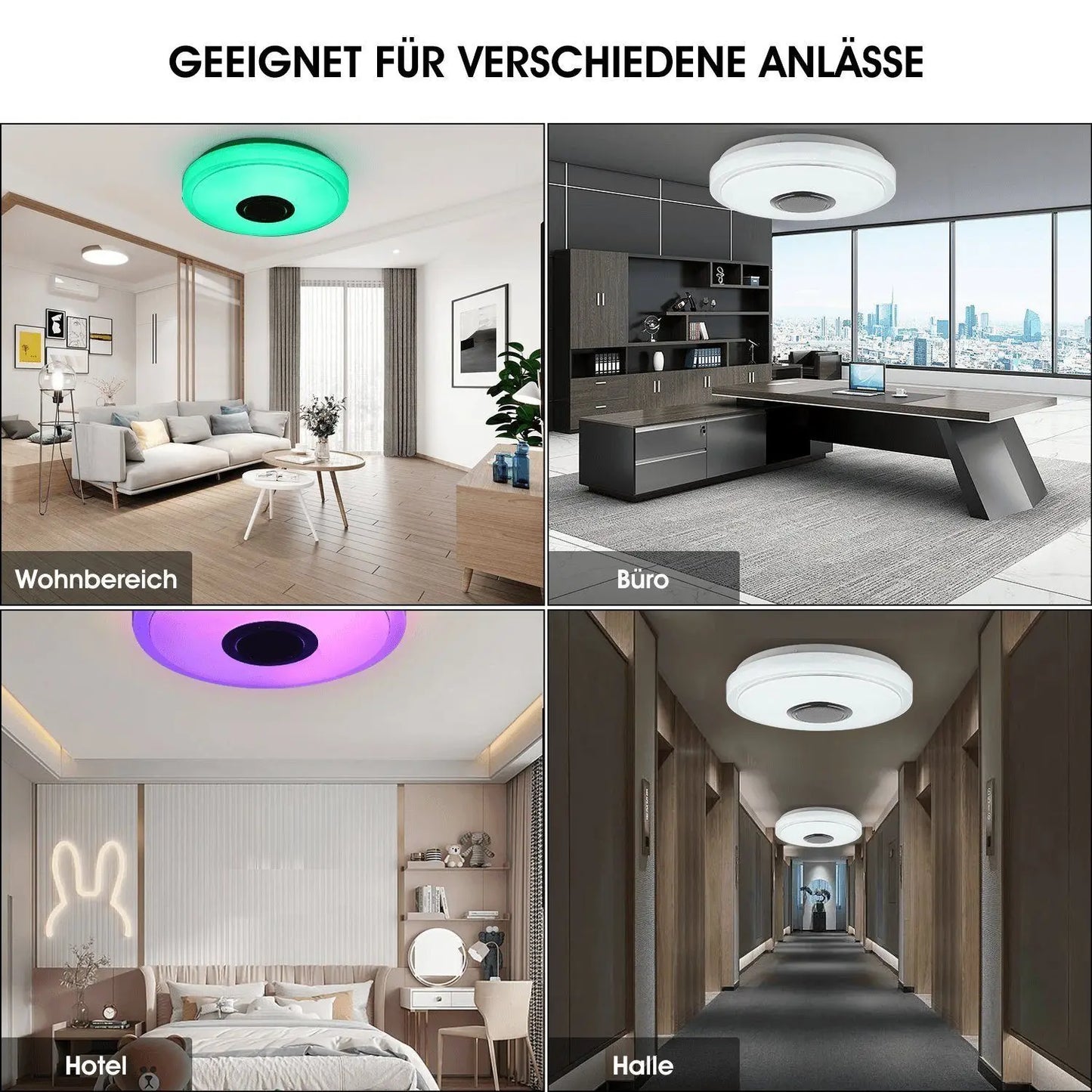 36W LED Deckenleuchte RGB Dimmbar mit Bluetooth-Lautsprecher, mit Fernbedienung und APP-Steuerung, für Schlafzimmer Wohnzimmer