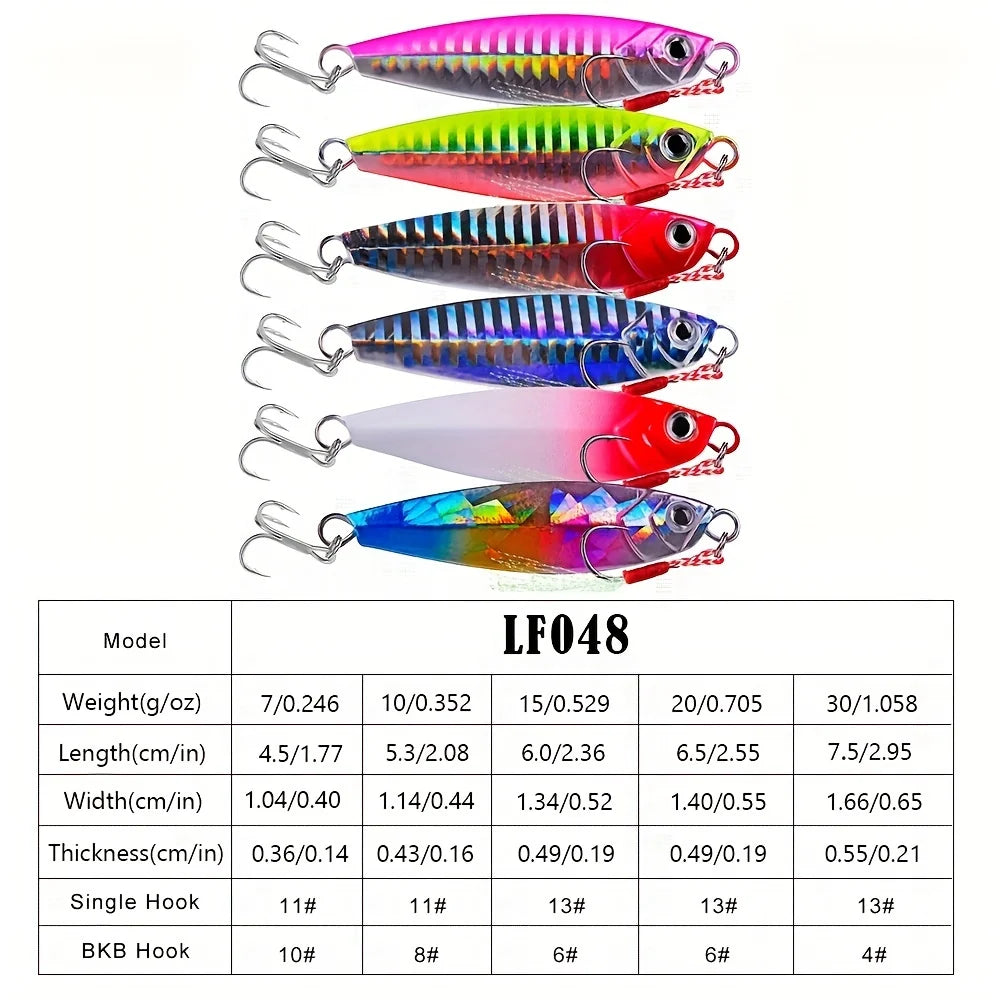 PROBEROS 5pcs jigging Lure Metal Casting Jig 7g/10g/15g/20g/30g Simulation Metal Slow-Shaking Jig bait Fake Lure