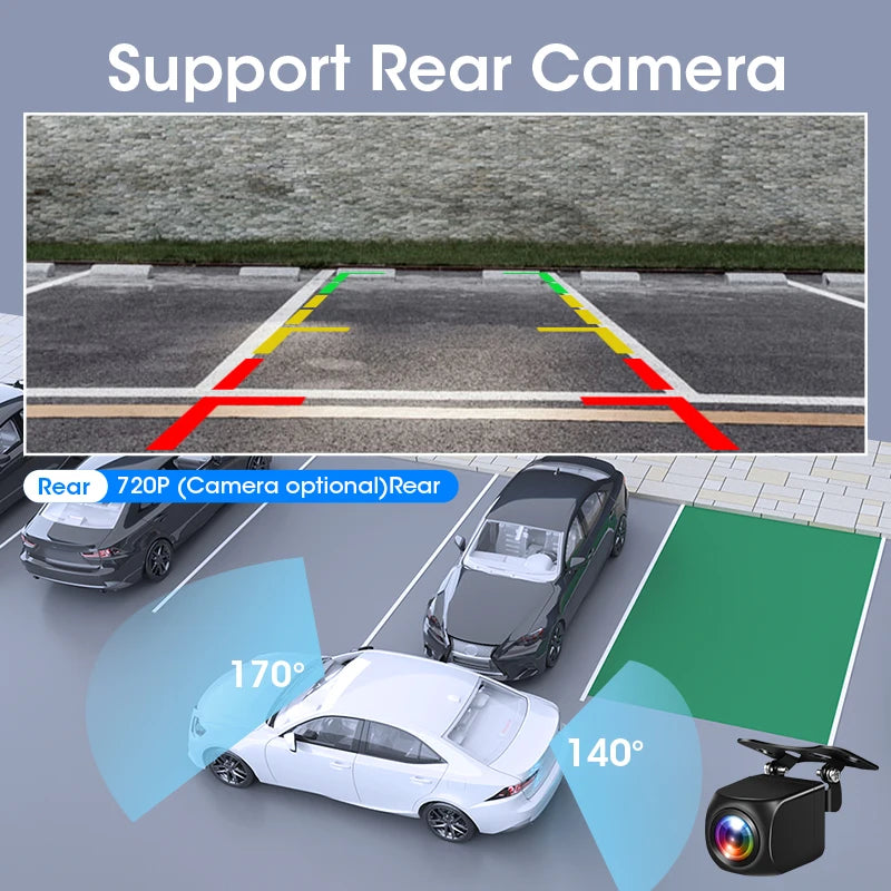 8.1 inch Wireless Carplay&Android Auto 2.5K Car DVR Multimedia 5G WIFI Dashcam Rearview Camera GPS Navigation Dashboard FM AUX