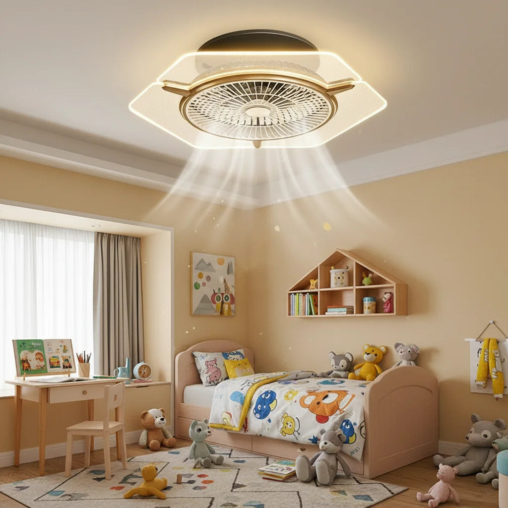 Gold Modern Ceiling Fan Light 2880lm Lumens Ceiling Fan Light with Remote Control for Living Rooms, Dining Rooms, Bedrooms
