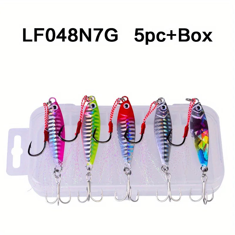 PROBEROS 5pcs jigging Lure Metal Casting Jig 7g/10g/15g/20g/30g Simulation Metal Slow-Shaking Jig bait Fake Lure