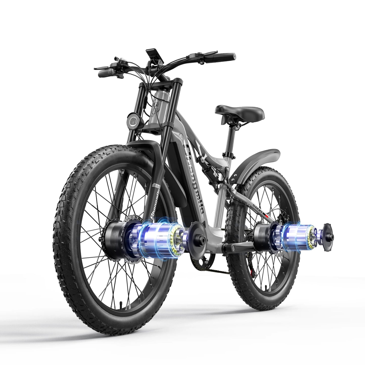 Shengmilo S600 Electric Bicycle Men's E-Mountain ebike with Two Motor, 48V840WH Battery,26" Fat Tire Adult Electric Bike
