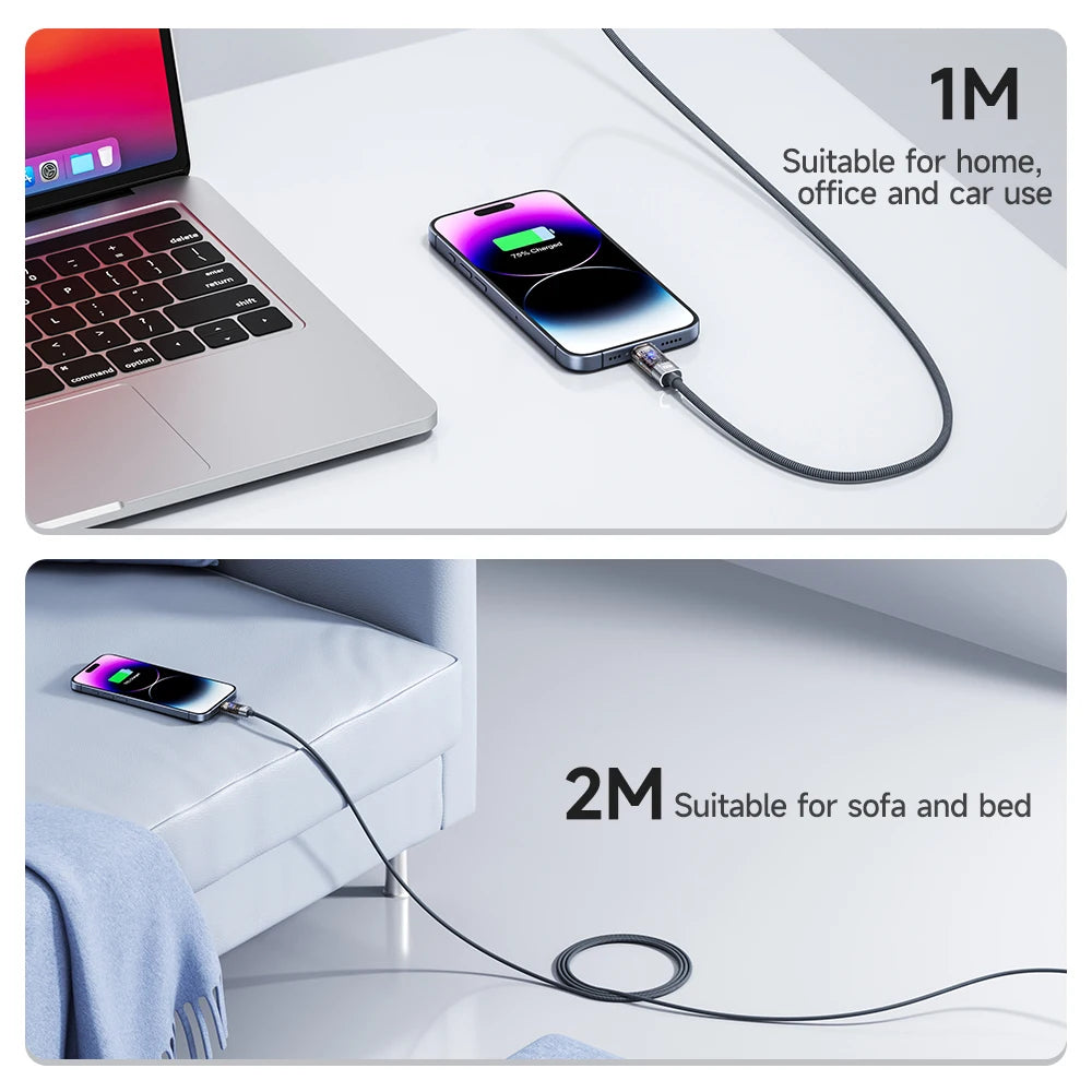 Toocki PD 100W USB C To USB C Cable Smart Power Off Type C To Type C Cable Fast Charge For iPhone 15 16 17 Macbook iPad Huawei