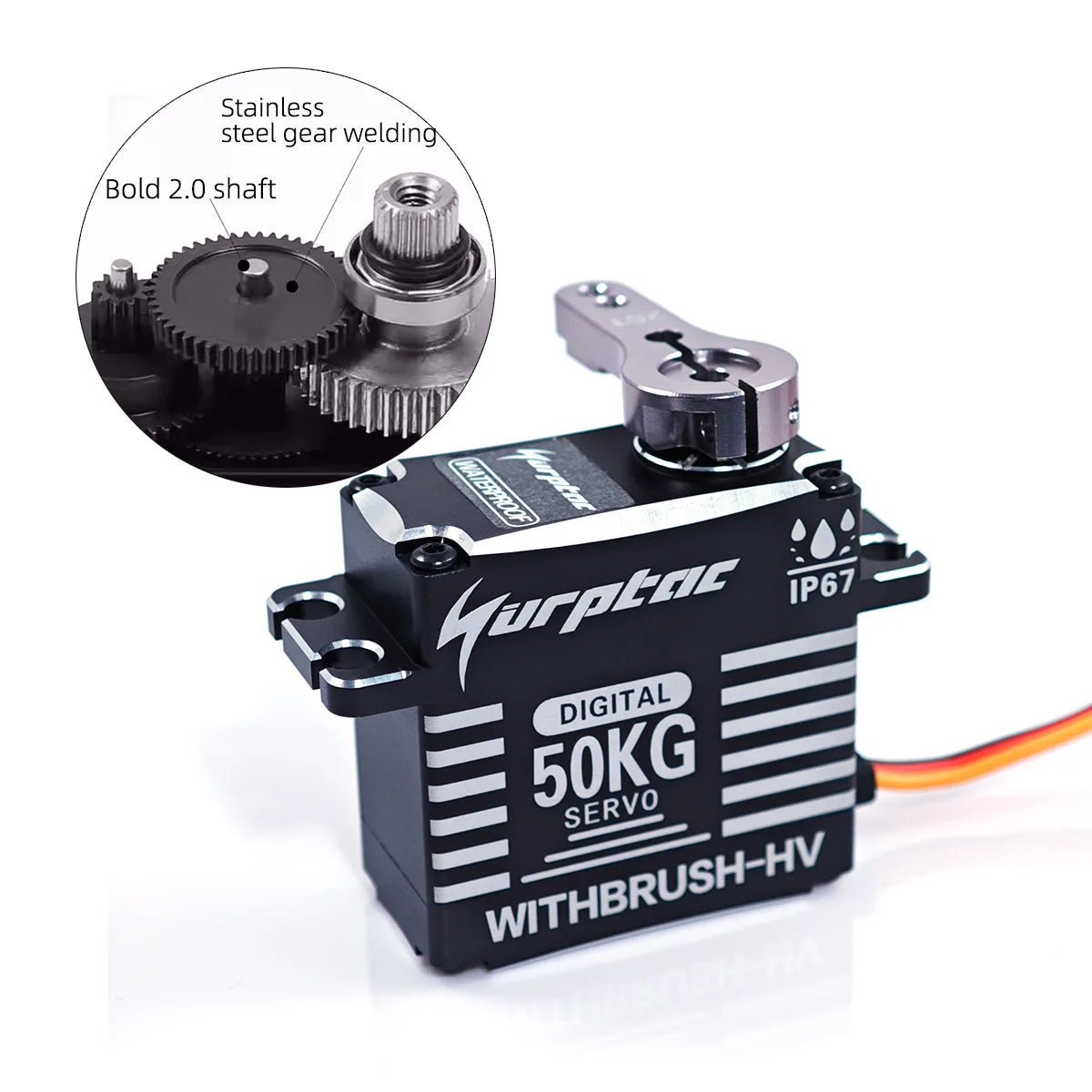 8.4V 35kg 45kg 50kg.cm 76g  Coreless Motor High Torque Servo Steel Gear All CNC Case Waterproof For Helicopter RC Car Model