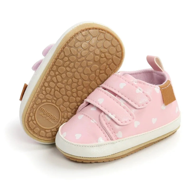 ‌New Arrival Baby Walking Shoes Soft Sole Anti-Slip First Walkers Non-Skid Breathable Infant Shoes with Hook & Loop 0-12M