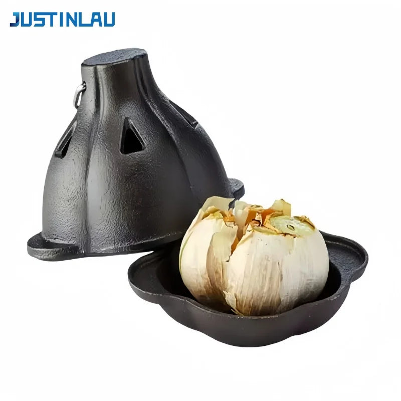 JUSTINLAU Garlic Grills Double-ear Barbeque Grill Onion Potato Barbecue Cooker Uncoated Baking Pot Home/Outdoor Barbecue Tools